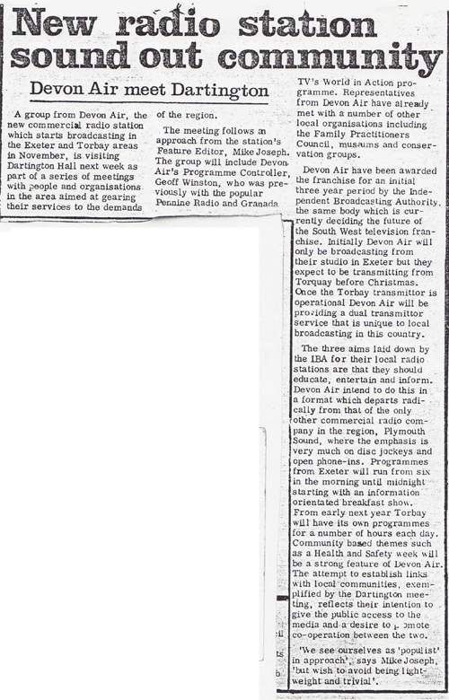 Dartington Hall News - 10 October 1980