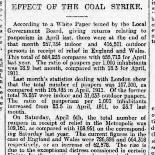 Pauperism and the 1912 Coal Strike